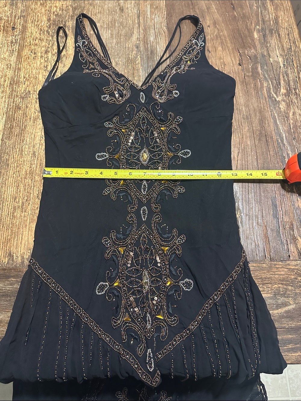 Sue Wong nocturne beaded bias cut maxi flowy dress - Picture 10 of 12